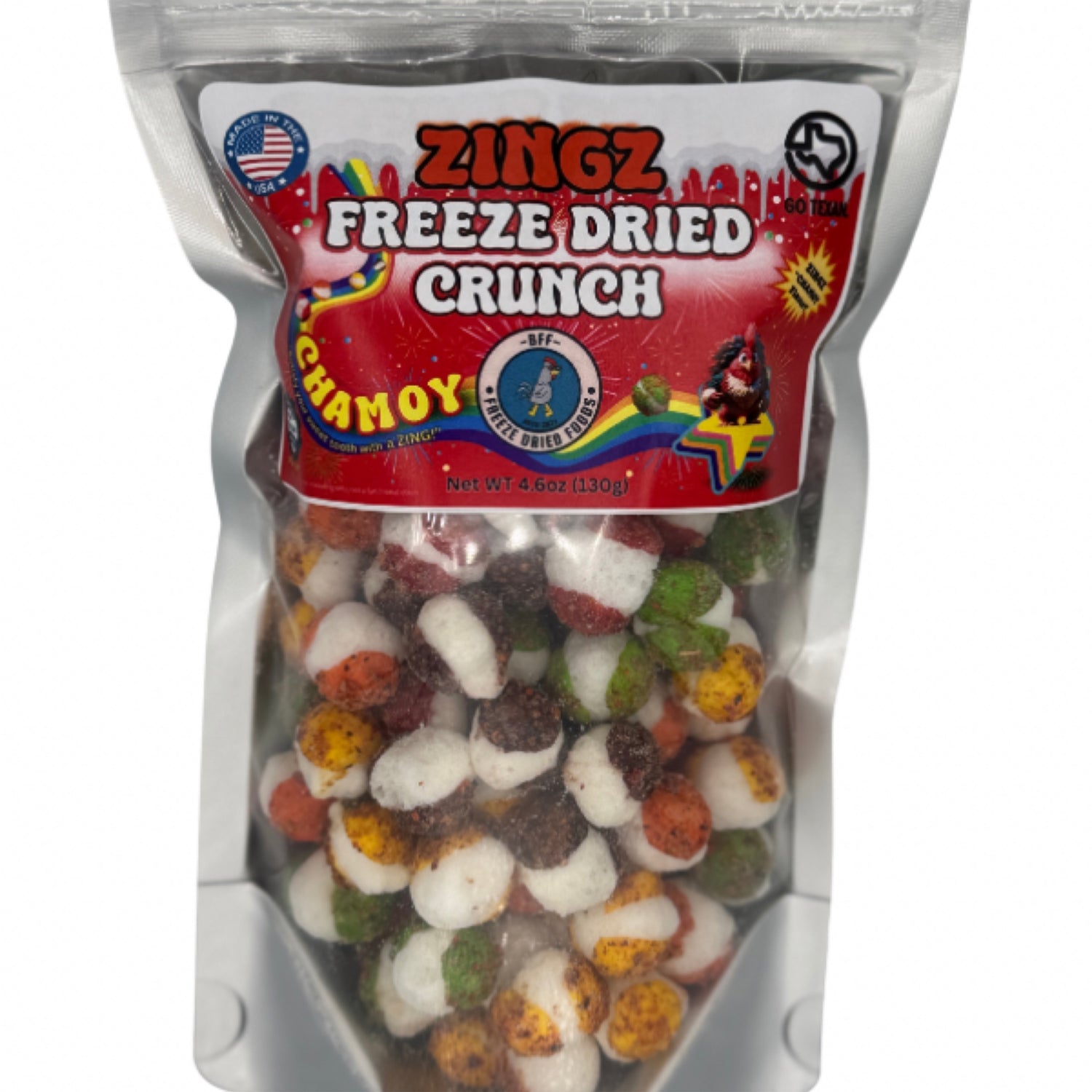 Freeze-dried fruit-flavored candy bite-sized pieces