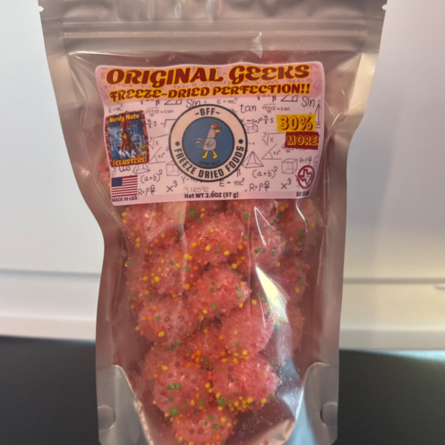 Freeze-dried sour gummy candy intense flavor