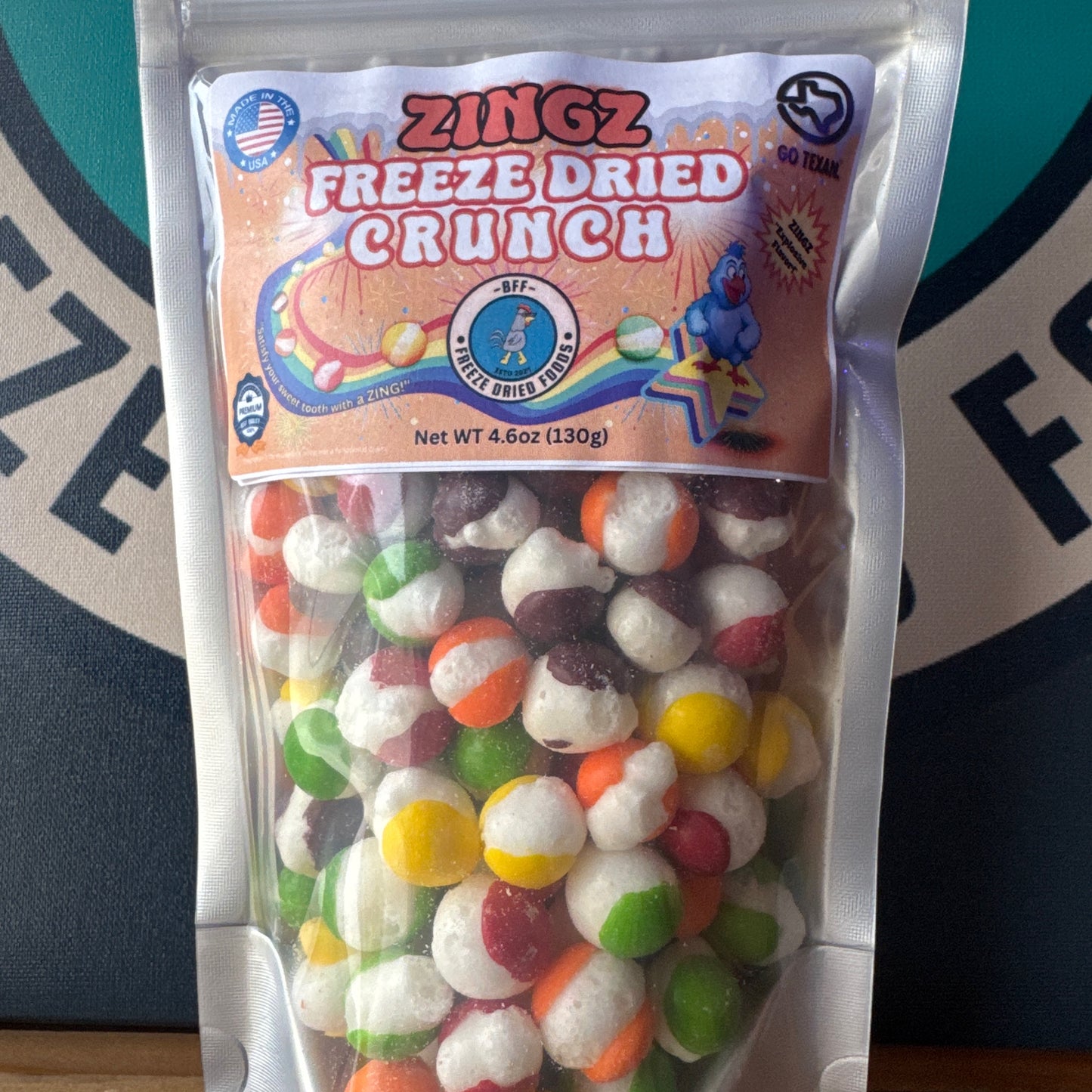 Freeze-dried fruit-flavored candy bite-sized pieces