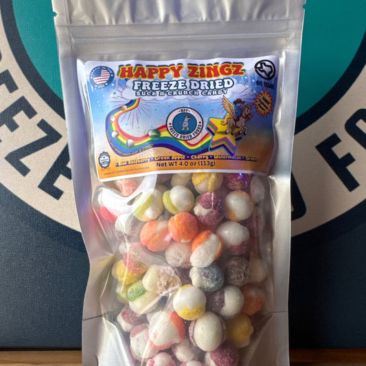 Freeze-dried fruit-flavored candy bite-sized pieces